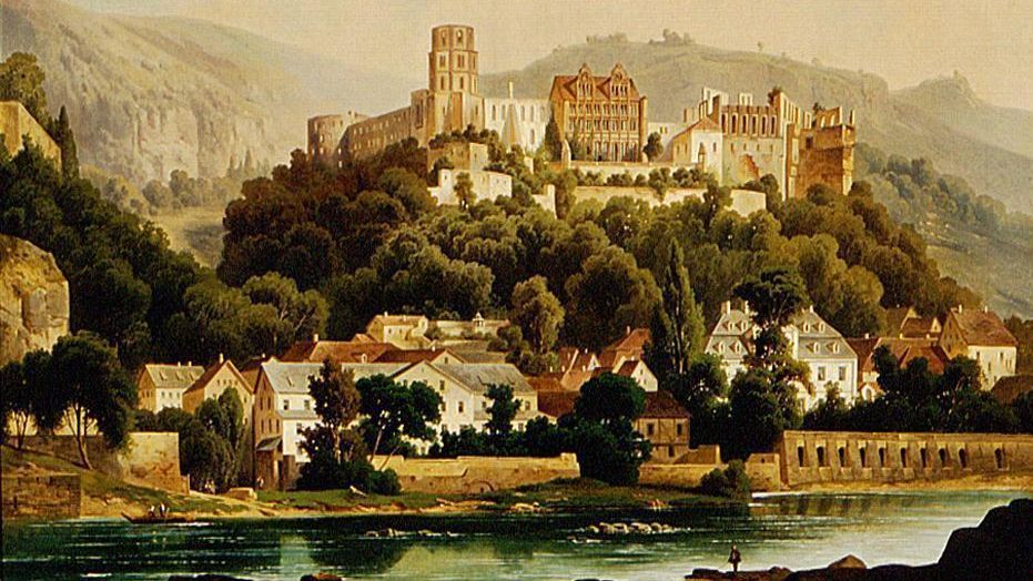 Image: Staatliche Schlösser und Gärten Baden-Württemberg, Arnim Weischer Heidelberg Castle, painting by Hubert Sattler, circa 1900